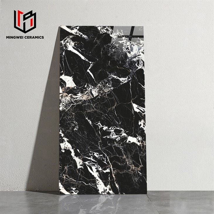 Dark Glazed Polished Gold Ceramic Tiles