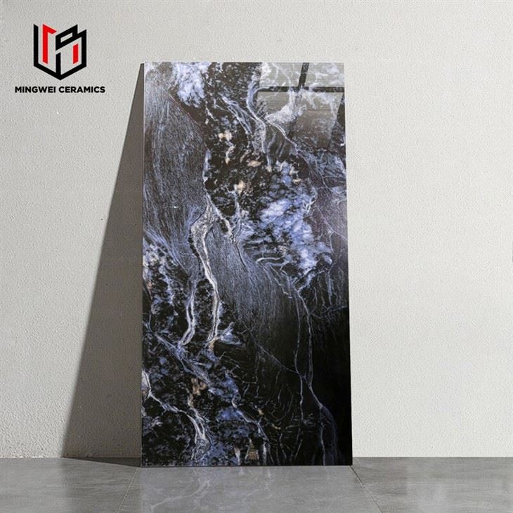 Dark Glazed Polished Gold Ceramic Tiles